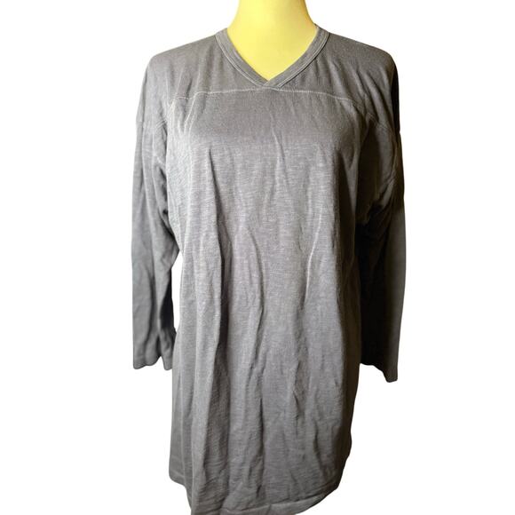 American Giant Women's Long Sleeve Tunic Tee, Navy, Size Large, Made In The USA - Picture 2 of 5